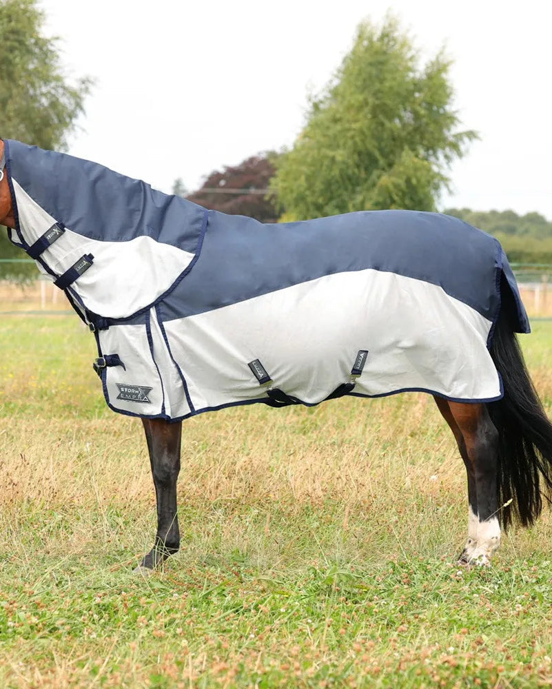 StormX Empra Aqua Shield Fly Rug - Navy/Silver
