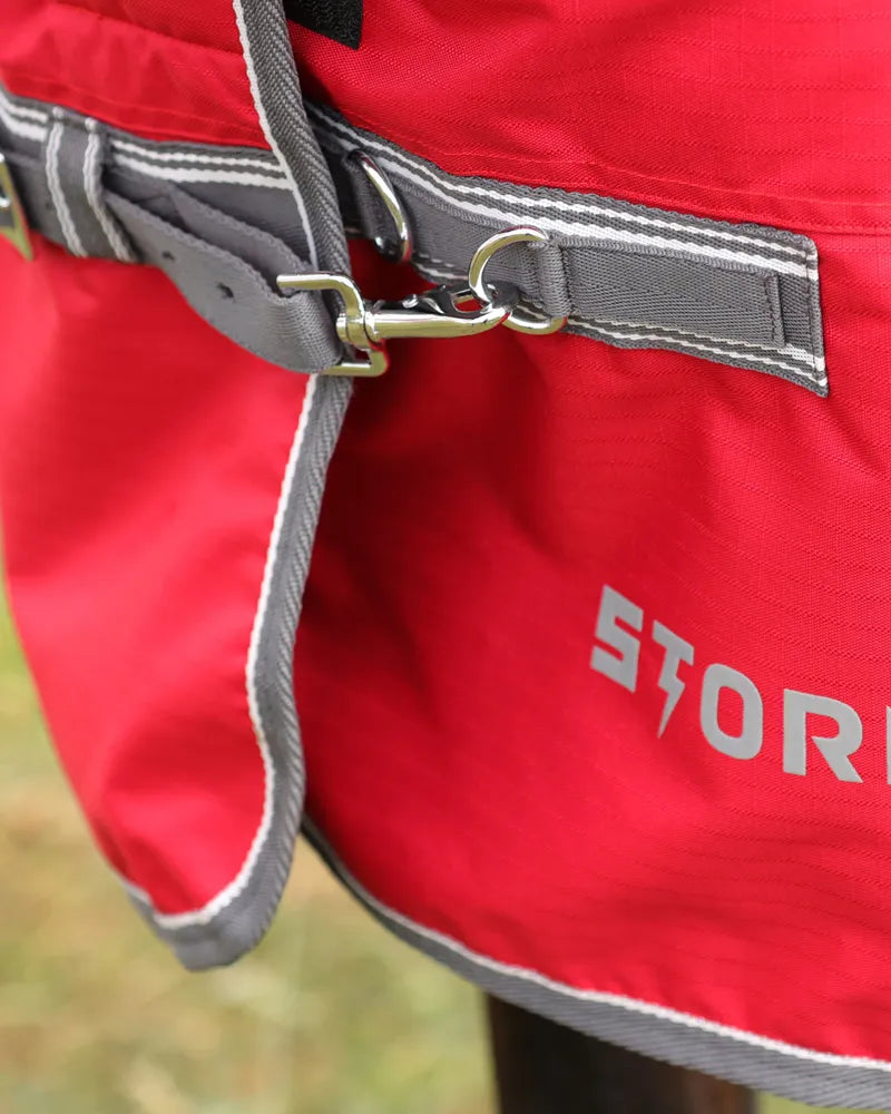 Red StormX Empra Horse Turnout Rug - Heavyweight Winter Protection with Buckles and Logo