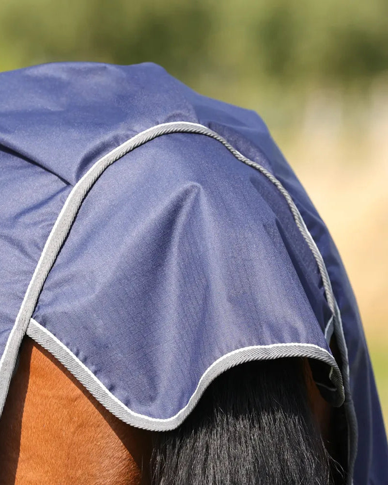 StormX Empra Navy Horse Turnout Rug - Waterproof 100g Fill Equine Blanket. Reflective Logo & Ripstop Protection