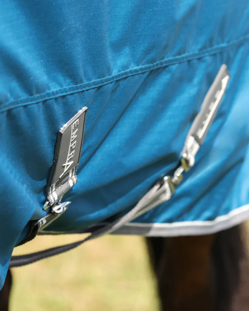 StormX Empra 300 Combi Turnout Rug - Teal Waterproof Horse Rug with Neck Cover | Equiflair