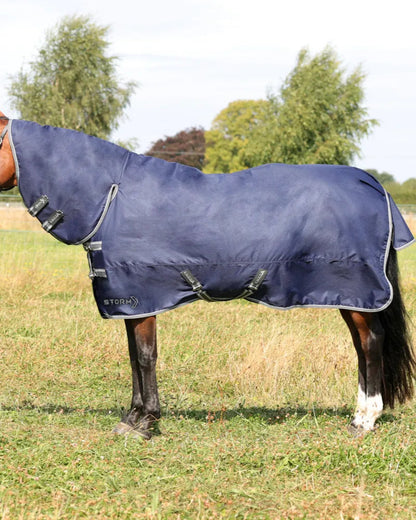 StormX Empra Navy Turnout Rug: Waterproof Horse Blanket with Neck Cover