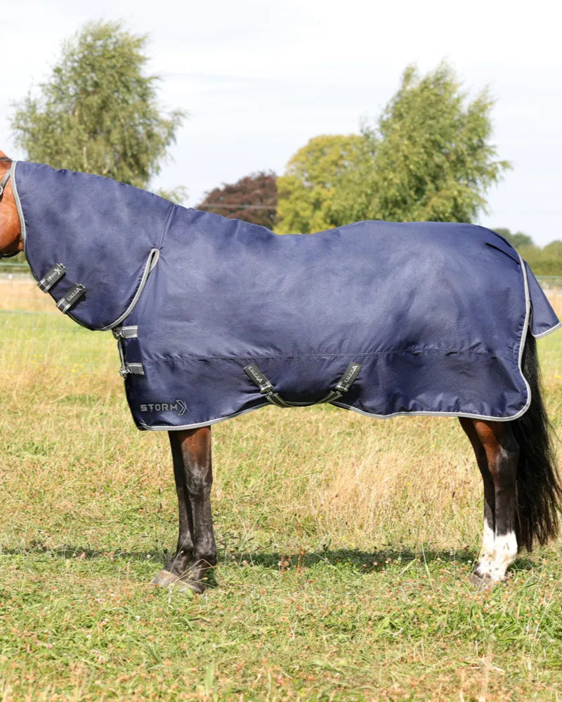 StormX Empra Navy Turnout Rug: Waterproof Horse Blanket with Neck Cover