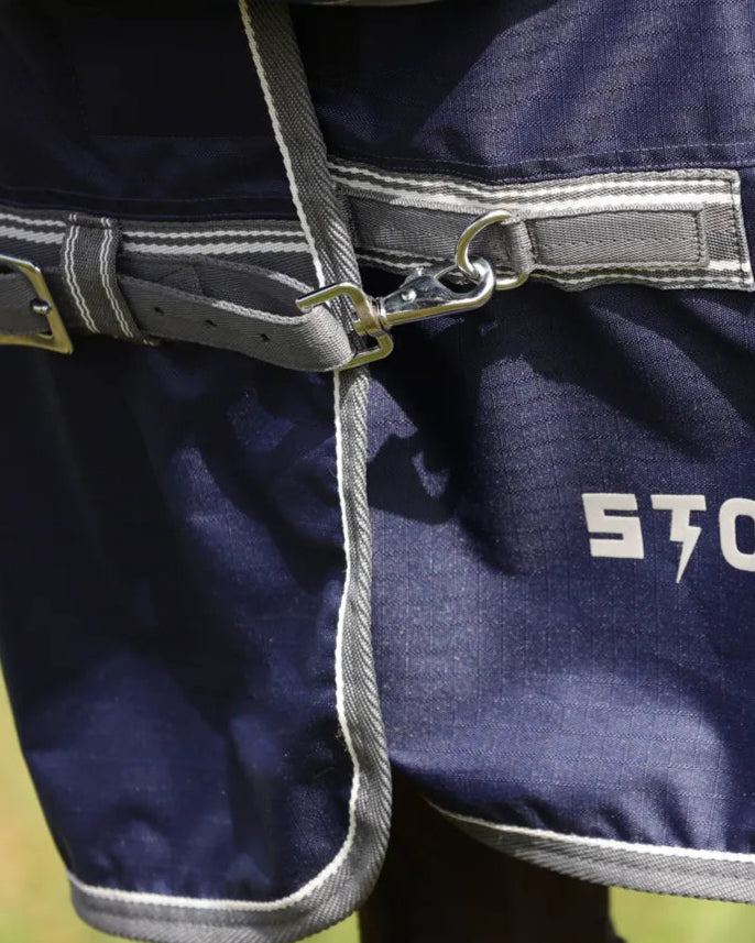 STORMX Empra 100g Combi Turnout Rug - Navy Waterproof Horse Rug with Neck Cover | Equiflair