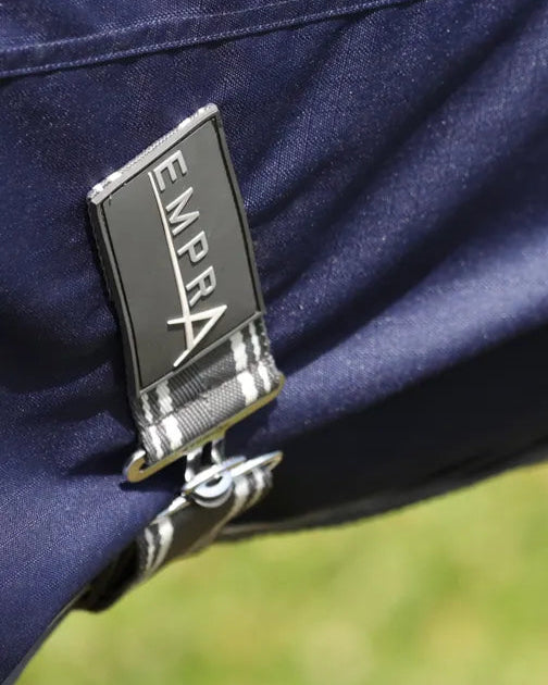 STORMX EMPRA 100g Combi Turnout Rug - Navy | Equiflair Waterproof Horse Rug with Integrated Neck, Cross Surcingles, Leg Straps