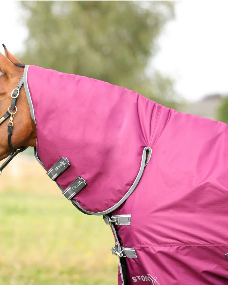 StormX Empra 200g Turnout Rug - Purple Horse Rug with Neck Cover - Waterproof & Mediumweight