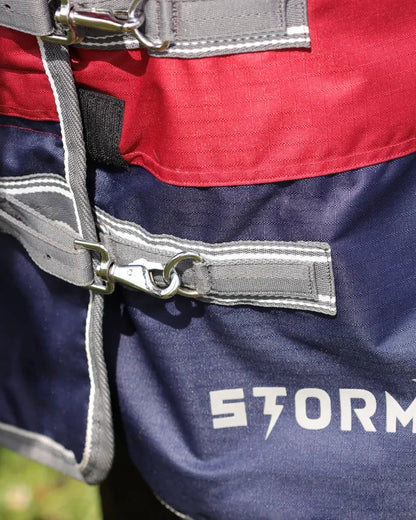 StormX Empra 200 Turnout Rug - Burgundy with Detachable Neck for Horses