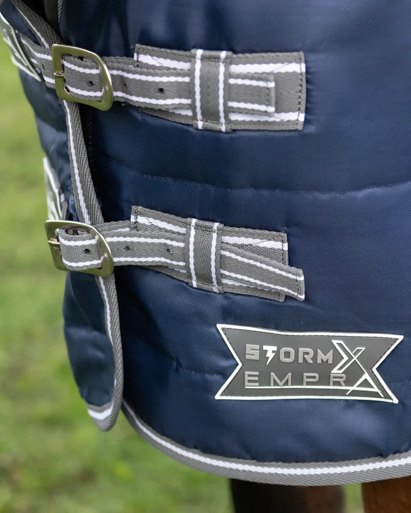 StormX Empra Navy Stable Rug: 100g Fill, Contour Neck Cover - Equiflair
