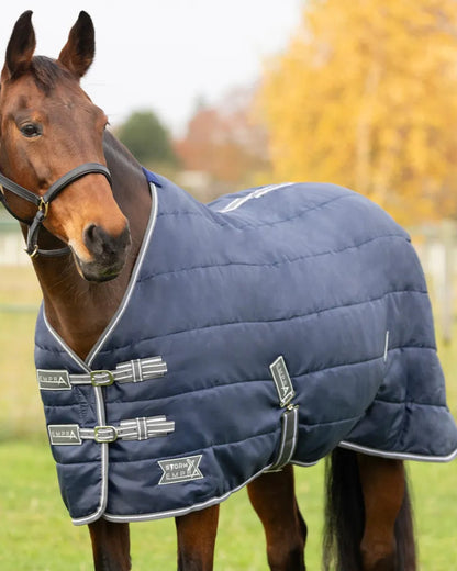 StormX Empra Navy Stable Rug: 100g Horse Blanket from Equiflair. Comfortable & Durable.