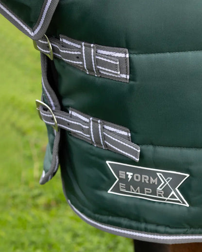 StormX Empra 300g Horse Stable Rug Green: Warm Winter Rug with Neck Cover for Horses
