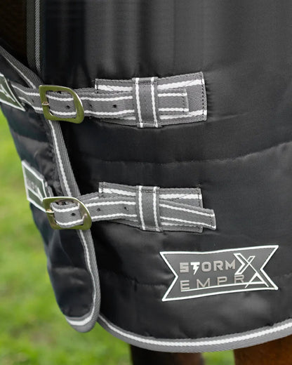 STORMX EMPRA Black Horse Stable Rug - 200g Fill, Buckles, Straps, Equiflair