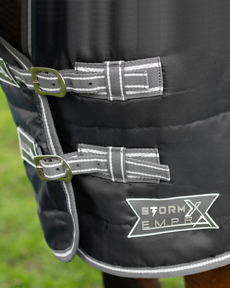 STORMX EMPRA Black Horse Stable Rug - 200g Fill, Buckles, Straps, Equiflair
