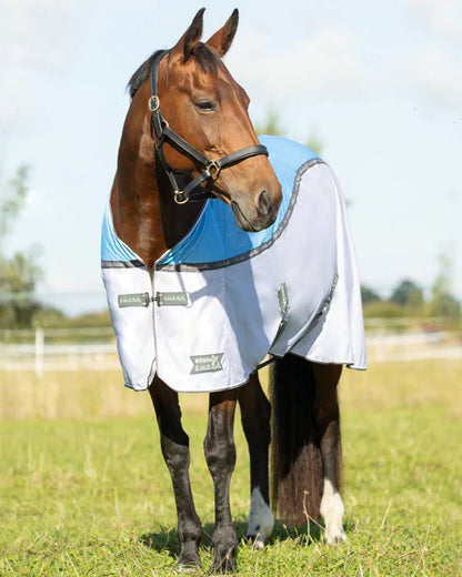 STORMX EMPRA Mesh Horse Cooler Rug - Lightweight, Breathable, Light Blue/Grey