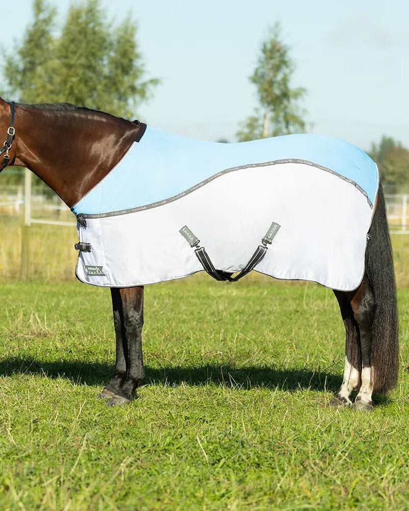 STORMX Empra MeshX Flow Cooler Rug - Light Blue/Grey horse cooler rug, breathable, mesh, wicking.