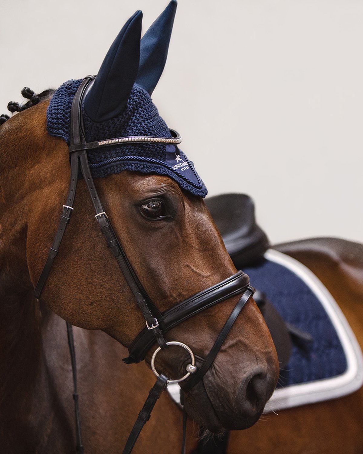 Schockemohle Air Silent Fly Veil Navy logo