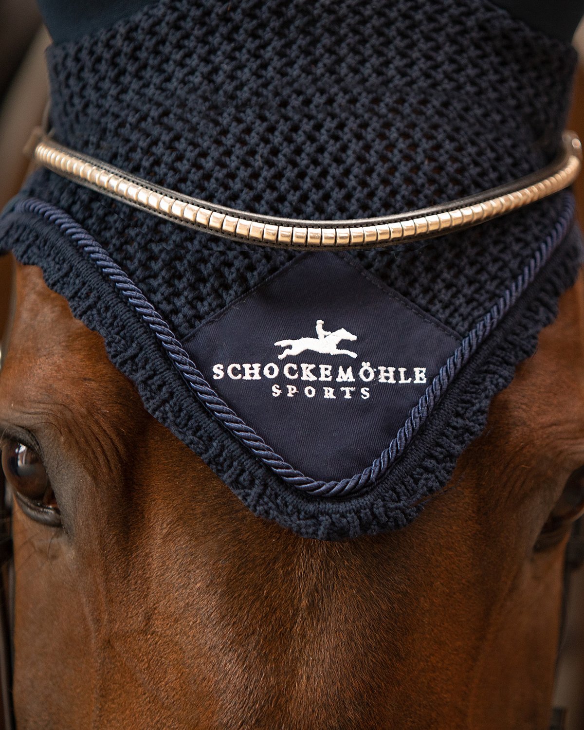 Schockemohle Air Silent Fly Veil Navy logo