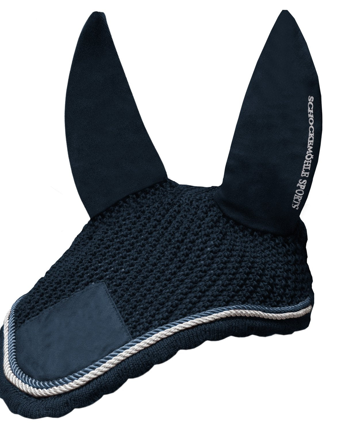SCHOCKEMOHLE NEO STAR FLY VEIL DARK NAVY - Horse Fly Mask, Fly Bonnet, Horse Equipment
