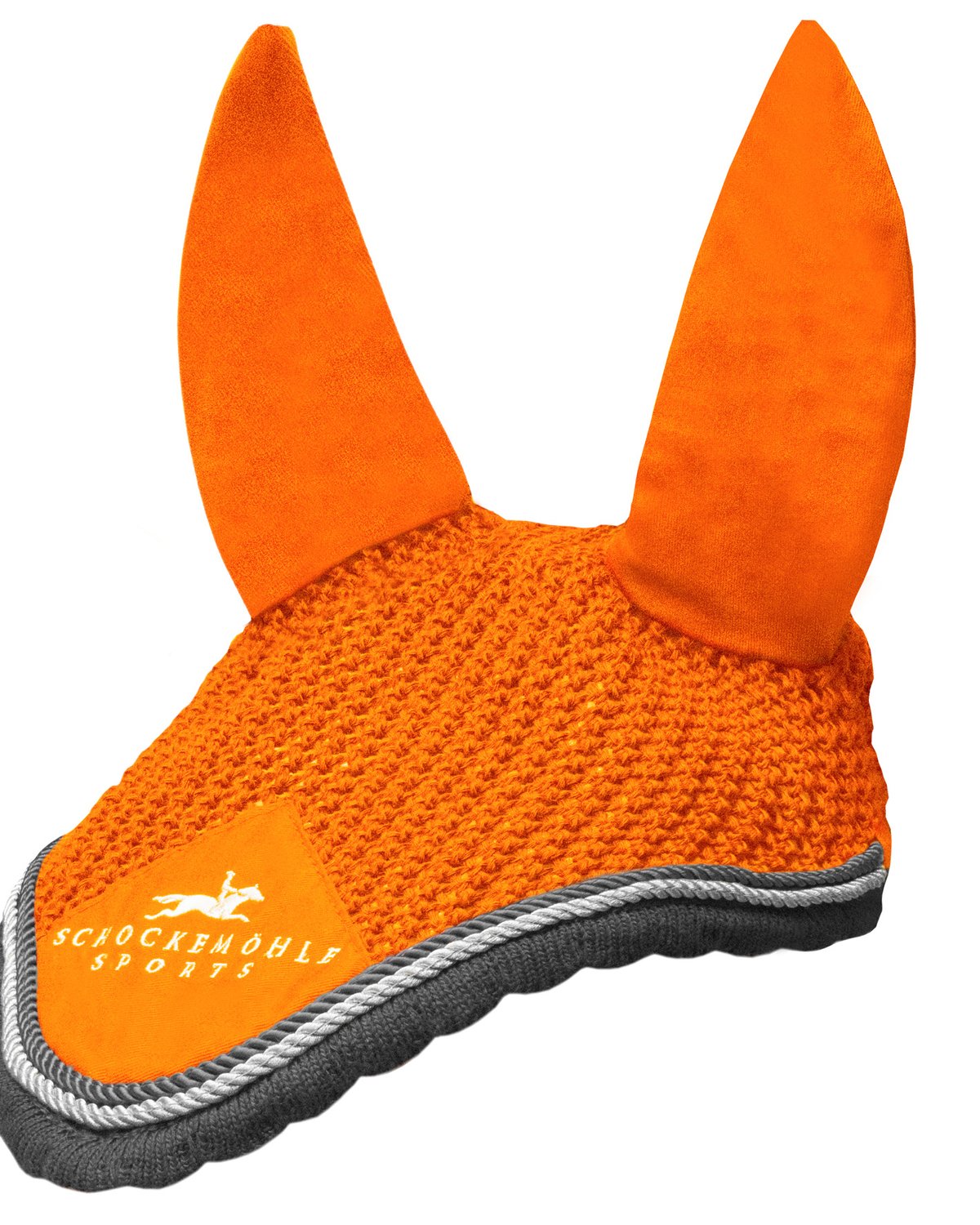 SCHOCKEMOHLE NEO STAR Orange Horse Fly Veil | Equine Ear Net for Fly Protection
