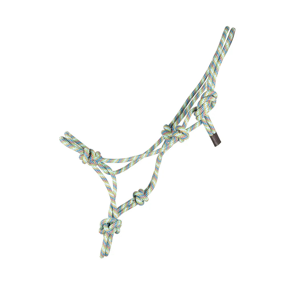 Hy Equestrian Rope Halter - Thick - Green Multi - Headcollar Horse location-31143526467-outofstock Cob/Full