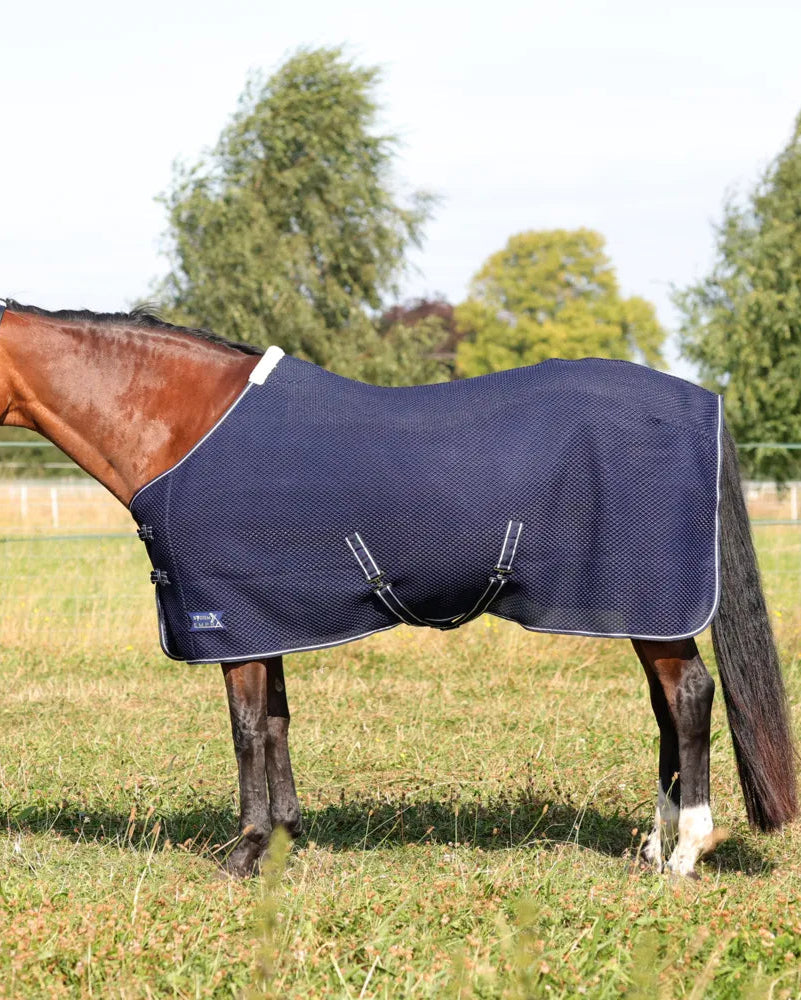 STORMX EMPRA AIRFLEX 3D RUG - Navy Mesh Horse Rug by Equiflair. Ideal for traveling and cooling your horse.