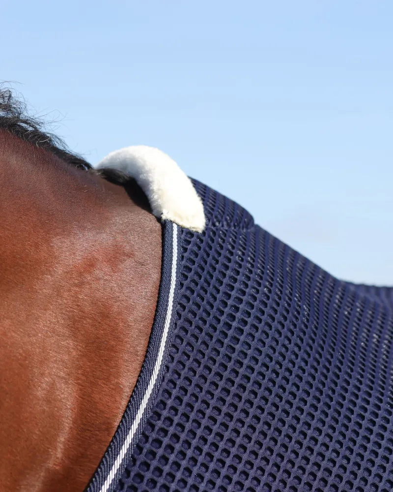 StormX Empra AirFlex 3D Rug - Navy Horse Rug Close-up: Breathable Mesh, Comfortable Fit for Traveling, Bathing & Exercise