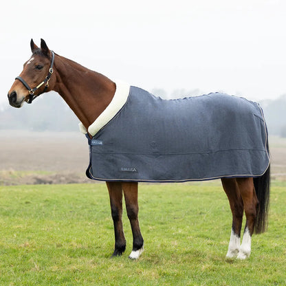 STORMX EMPRA Fleece Rug: Opal Grey Horse Blanket for Comfort & Warmth. Equiflair. Breathable, Moisture-Wicking Horse Rug with Fur Collar.