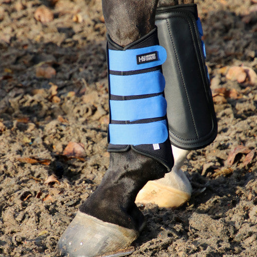 Hy Armoured Guard Neoprene Brushing Boots - Black/Palace Blue