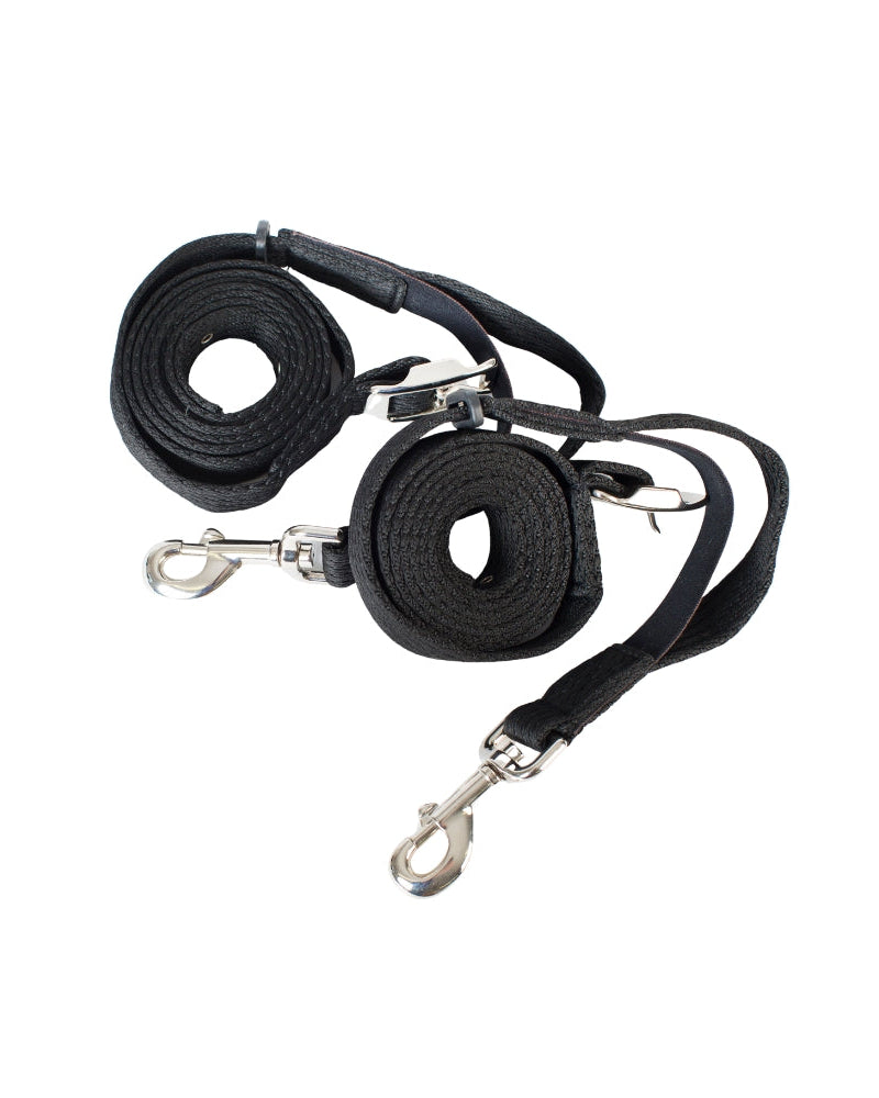 CAMEO Black Elasticated Side Reins for Lunging & Schooling - Equiflair UK C604
