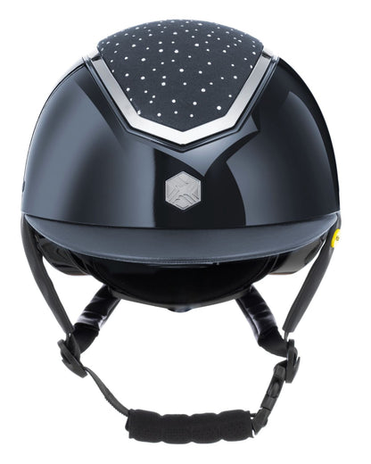 Charles Owen Kylo EQX Crystal Riding Helmet Navy Gloss/Silver - Safety Certified, Adjustable Fit, MIPS Optional | Equiflair