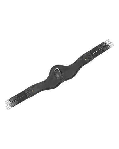 Equestro Shaped Leather Jumping Girth Black - Horse Leatherwork 100 CM