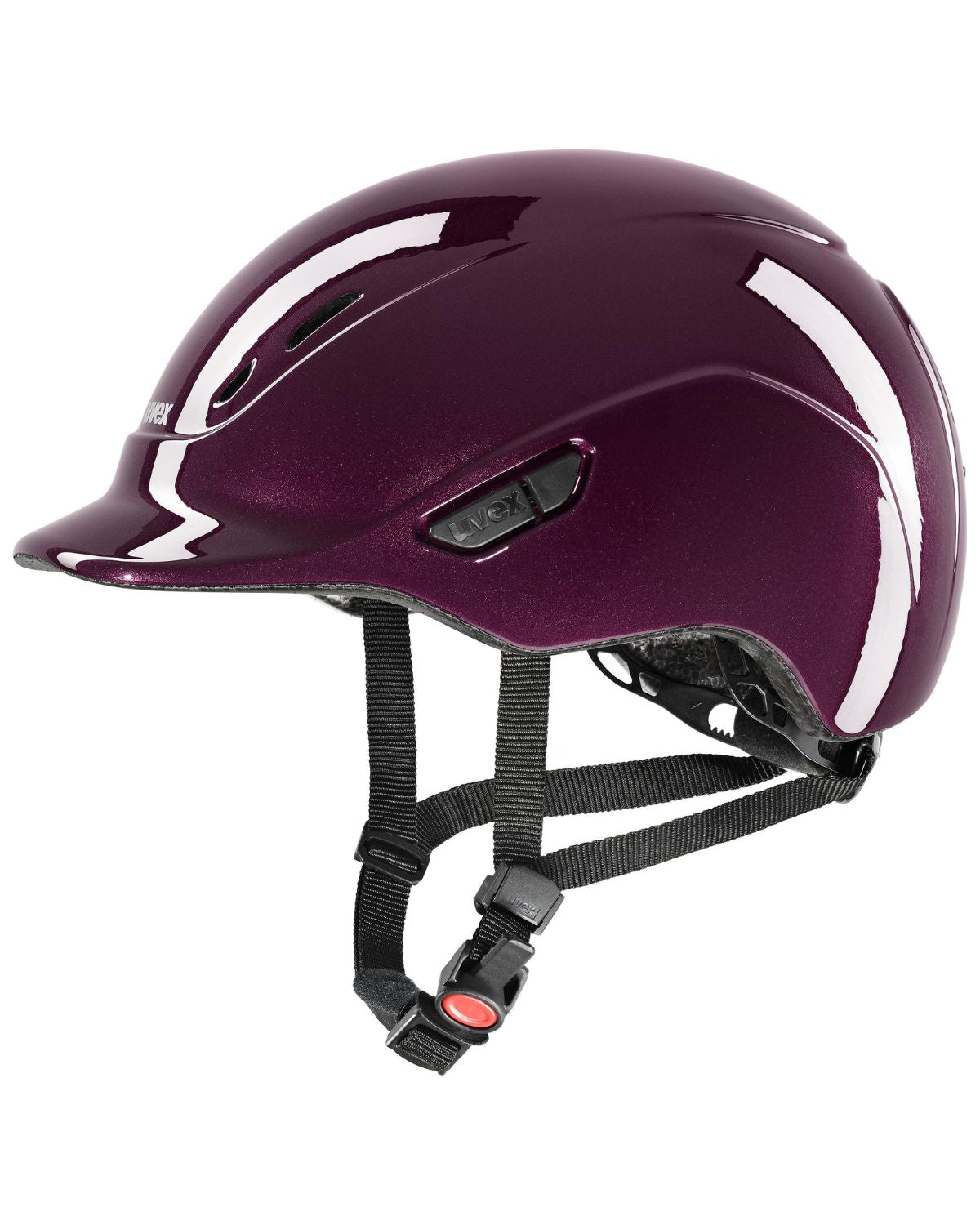 UVEX KIDDOX Shiny Junior Riding Helmet - Burgundy | Adjustable Children's Equestrian Safety Gear