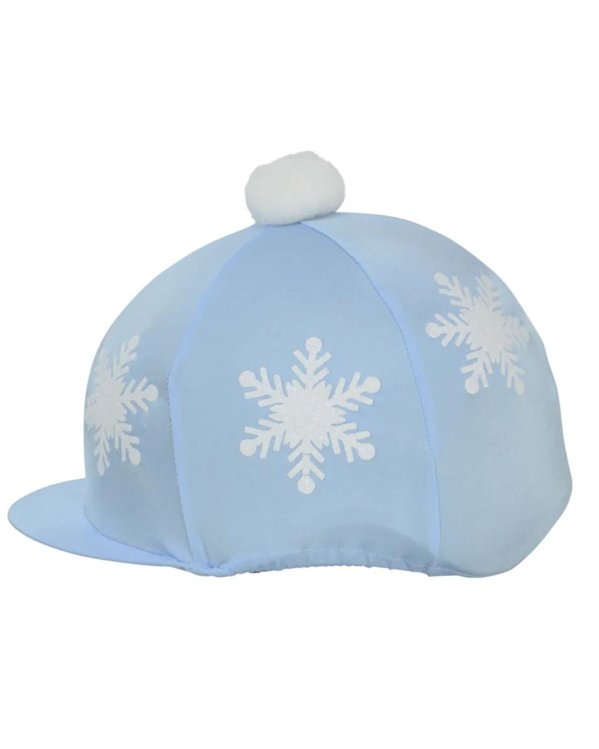 Hy Equestrian Snowflake with Pom Pom Hat Cover Light Blue