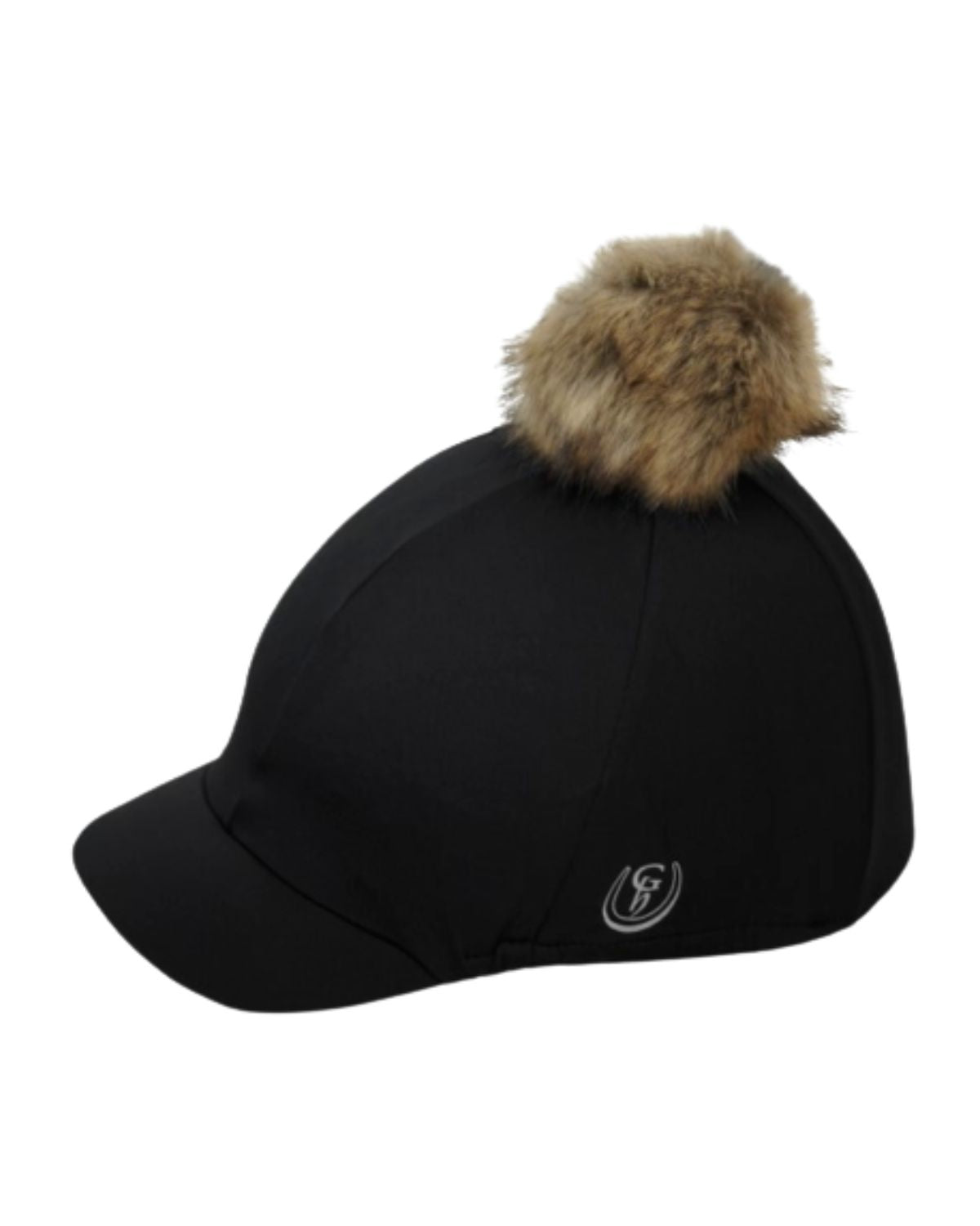 Gatehouse Stretch Black Hat Cover with Detachable Pompom - Riding Helmet Accessory
