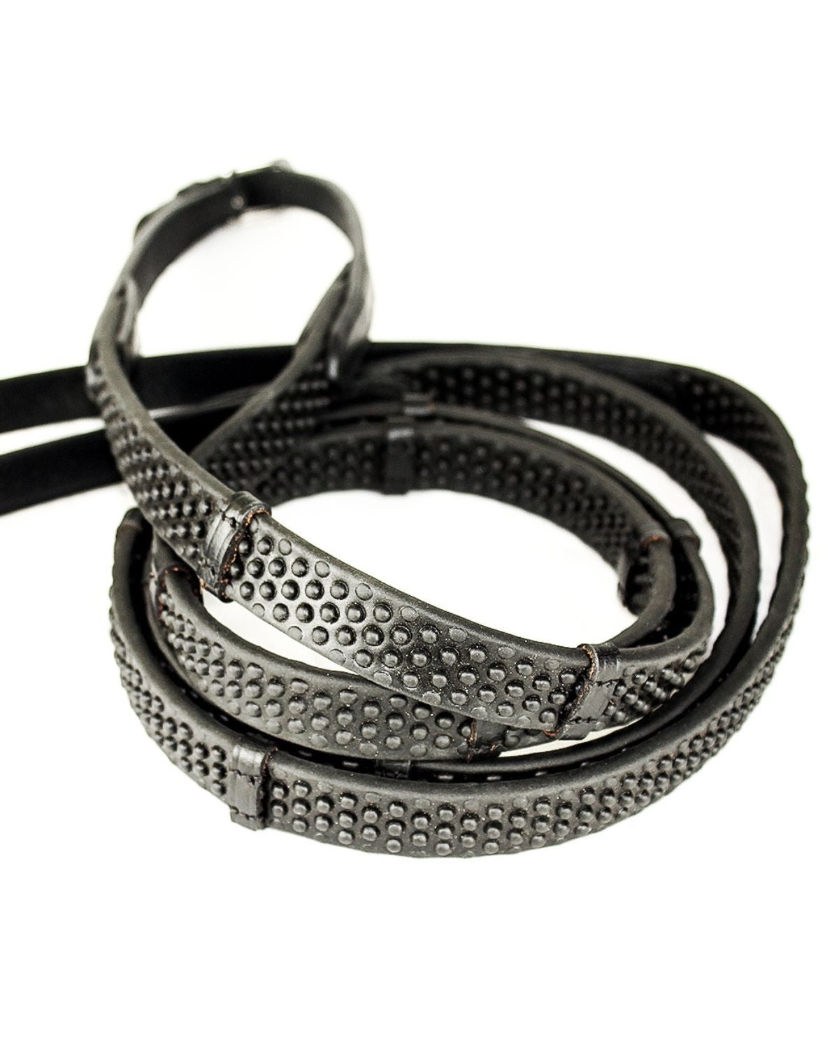 KM Elite Pro Grip Eventer Reins With Stoppers Black