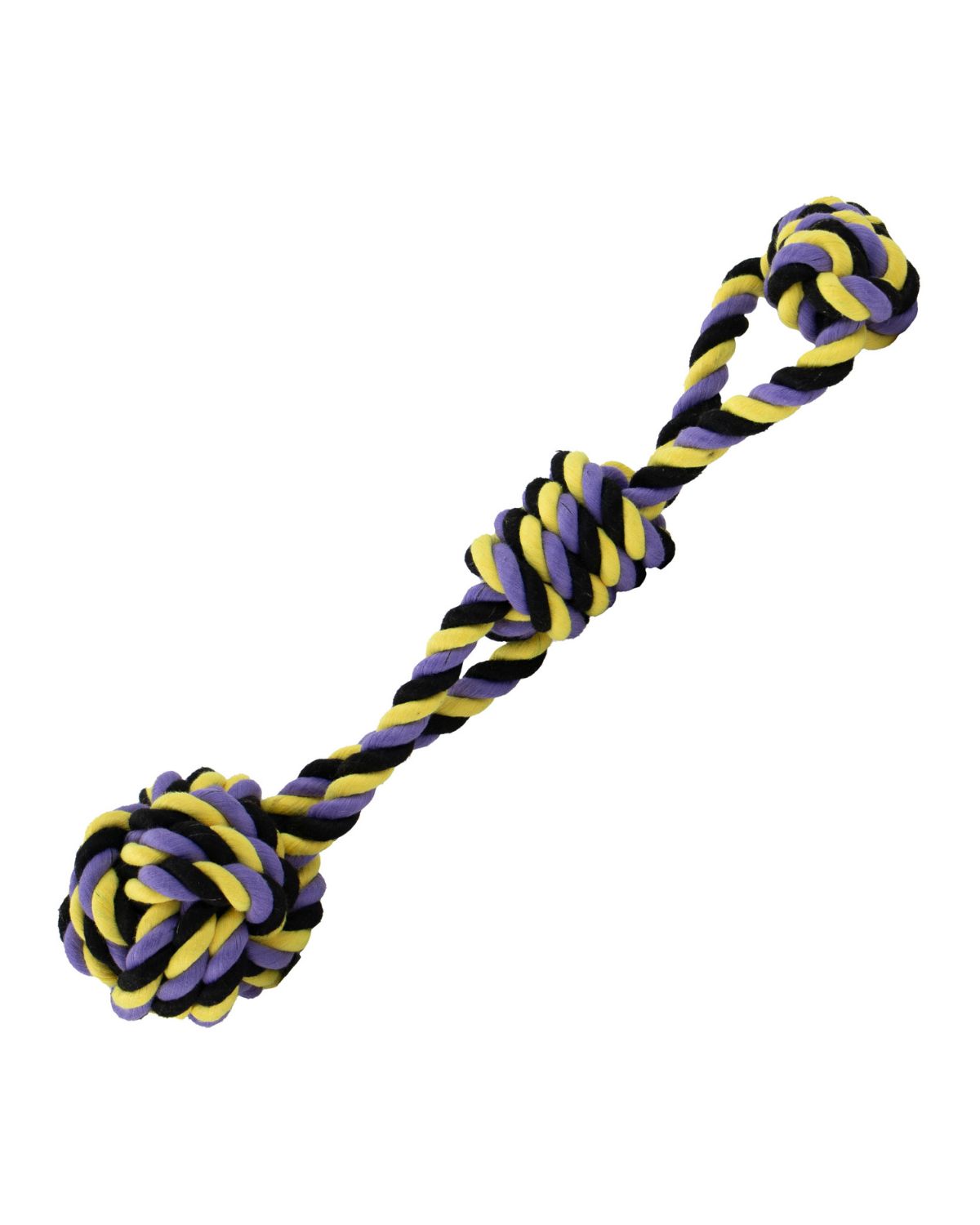 Ancol Playtime Tricoloured Jumbo Rope Ball Tug Dog Toy