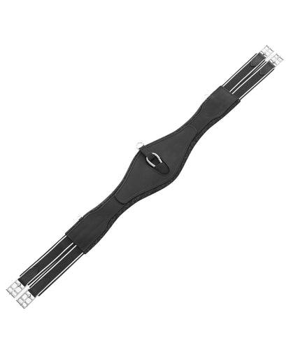 Equestro Jumping Girth Shaped Leather Black - Horse Leatherwork 100 CM