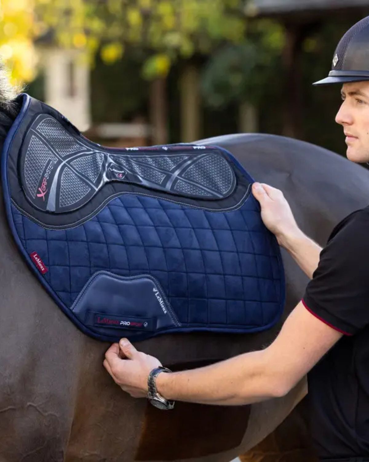 LeMieux X-Grip Silicone EuroJump Square Navy