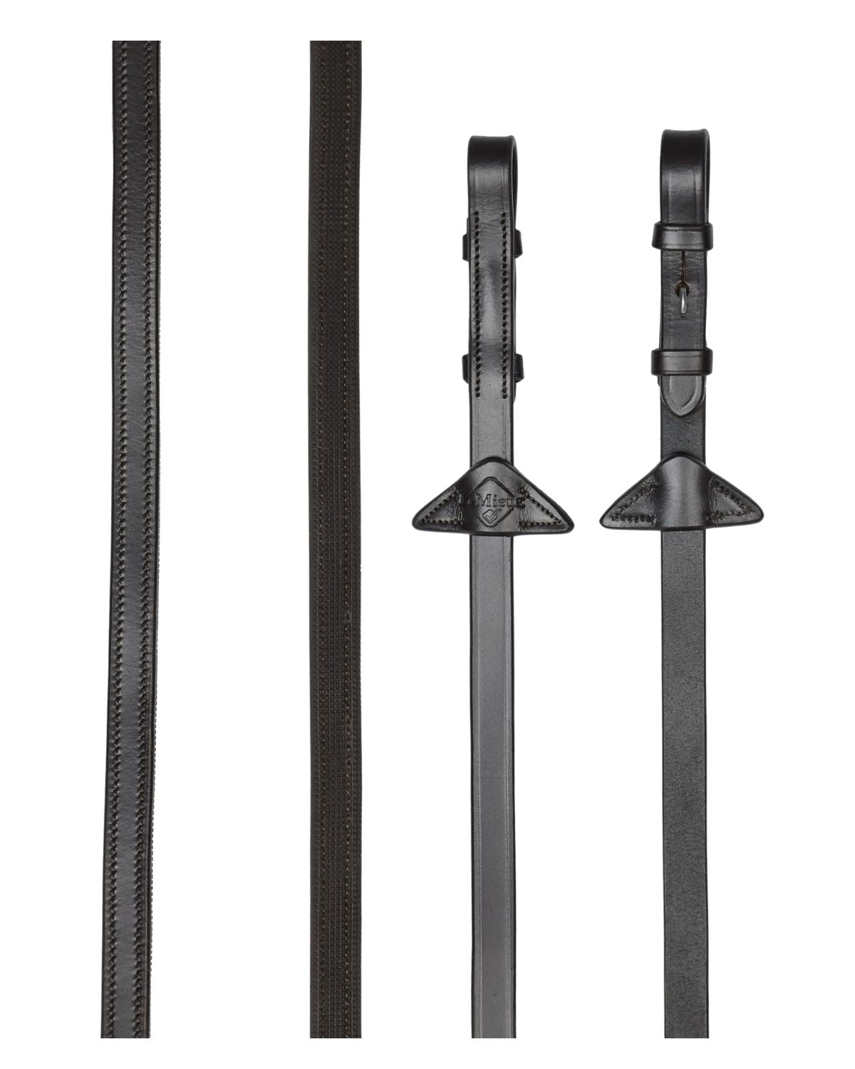 LeMieux Rubber Half lined Reins Brown/Silver