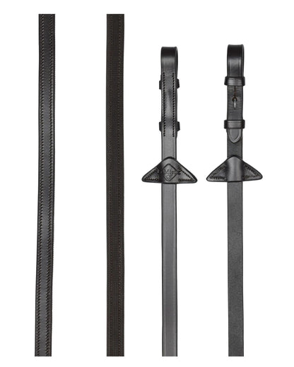 LeMieux Rubber Half lined Reins Brown/Silver