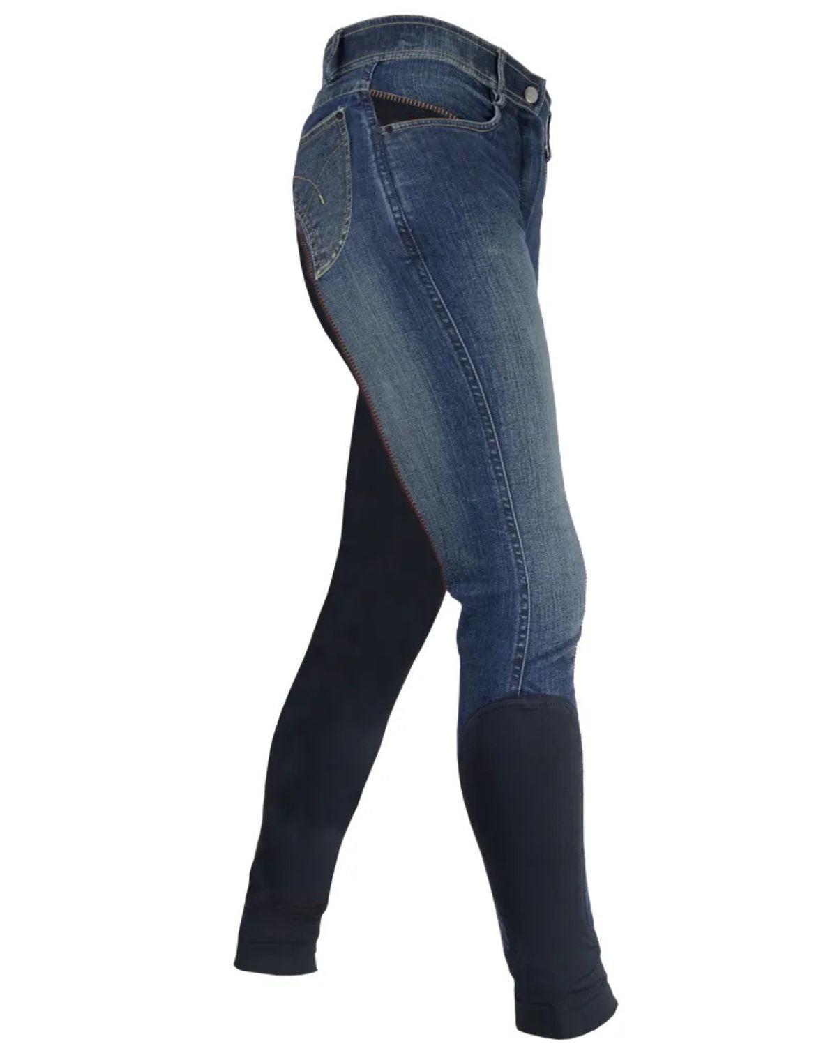 Hy Equestrian Rugby Denim Ladies Breeches Denim/Navy
