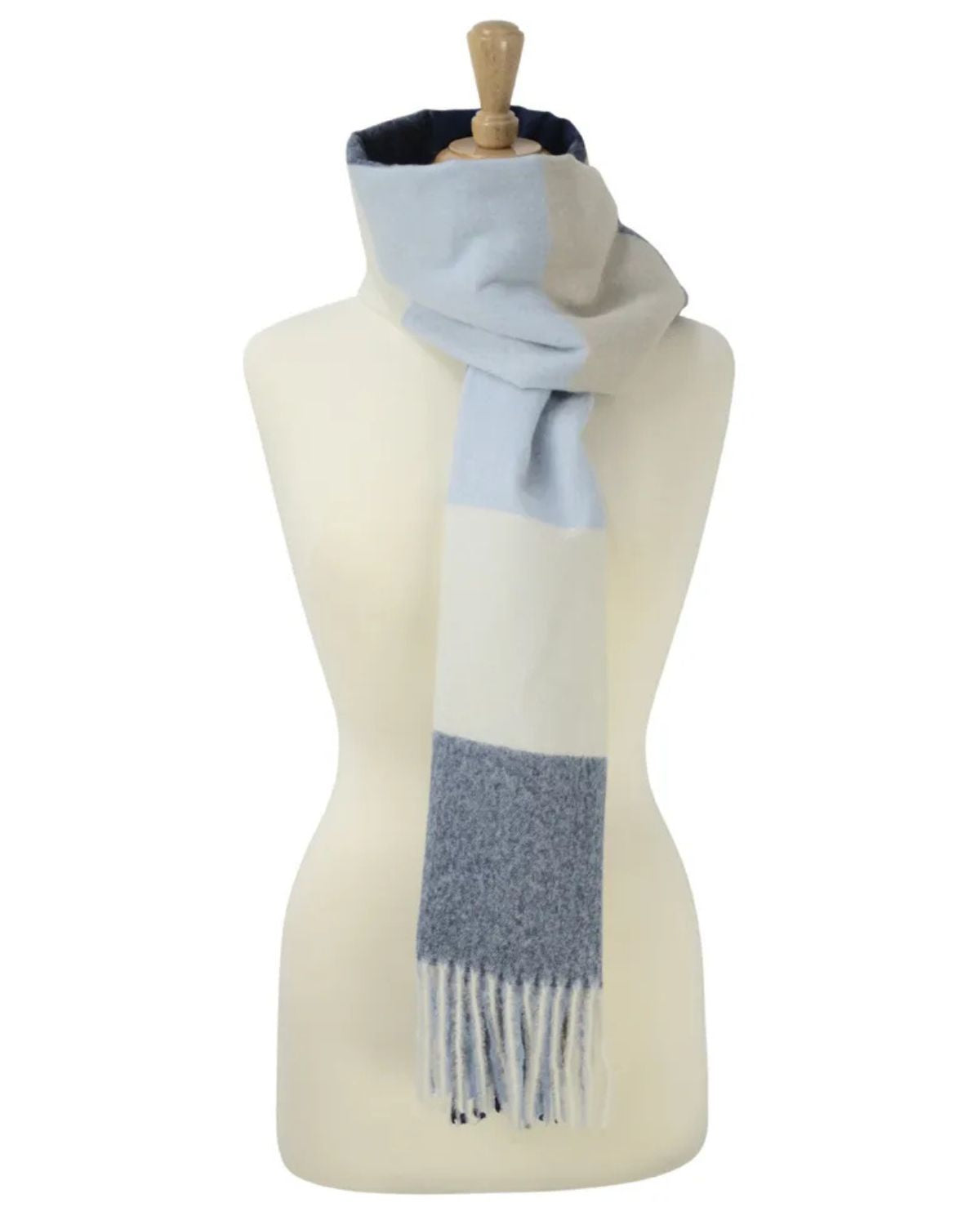 Hy Equestrian Cumbria Soft Touch Scarf Navy/White/Light Blue