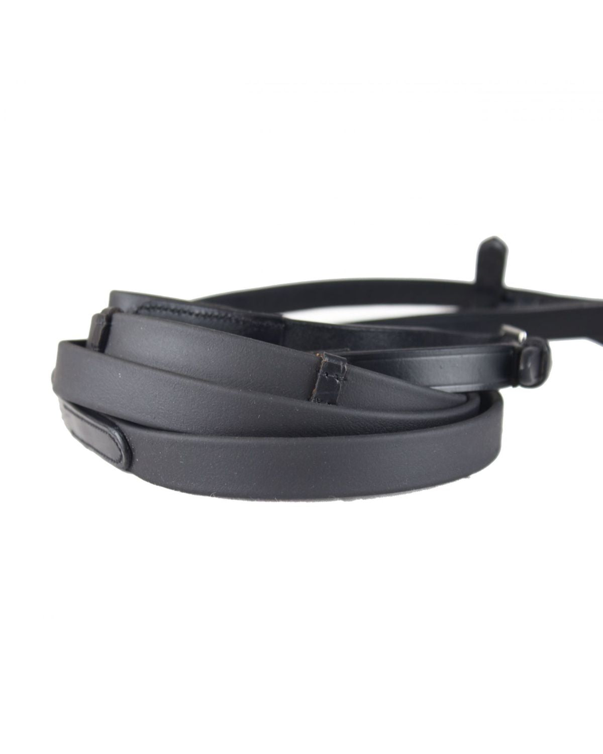 KM Elite Biothane Smooth Grip Reins Black With Stoppers
