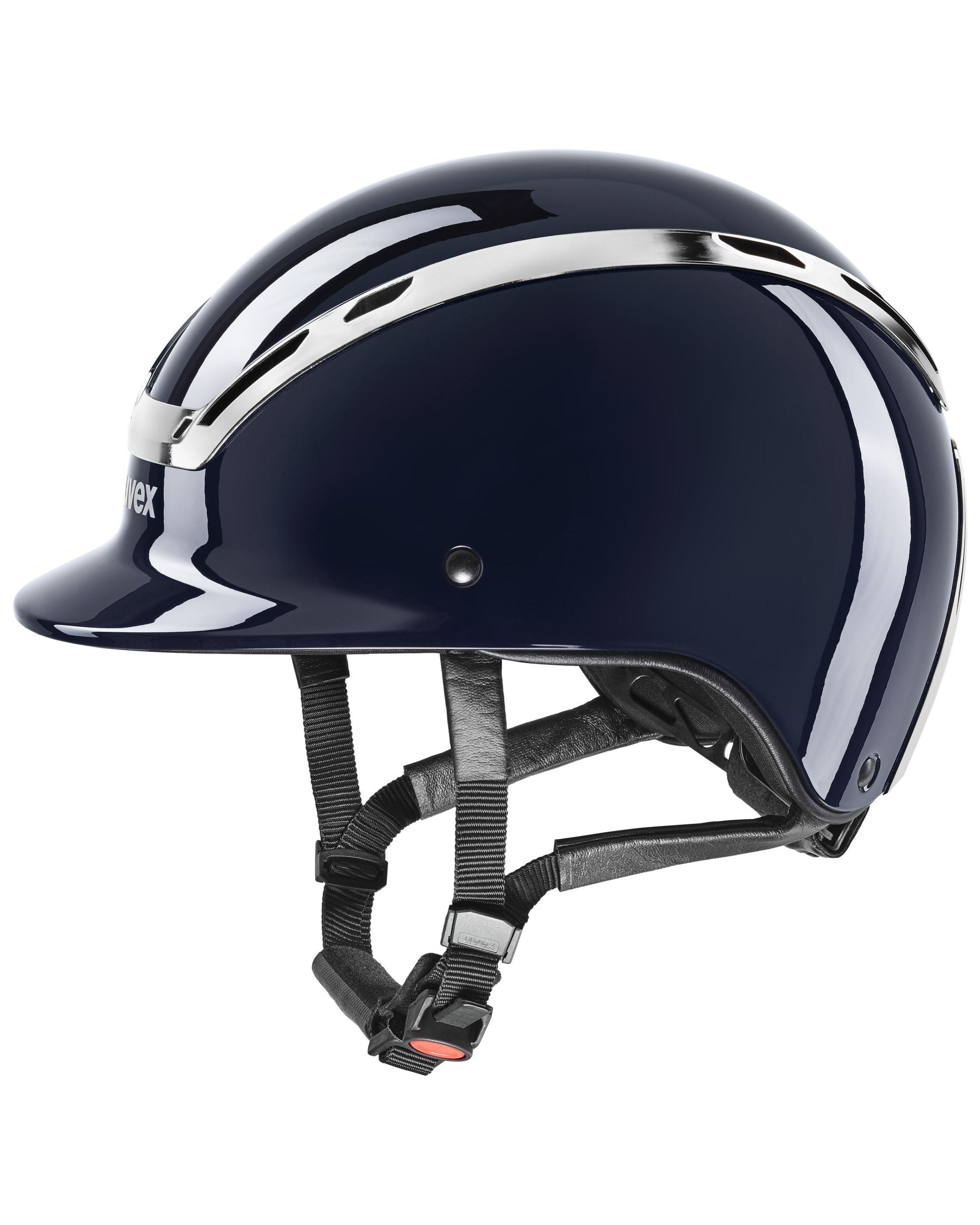 Uvex Exxeed Shiny Chrome Riding Helmet  - Navy