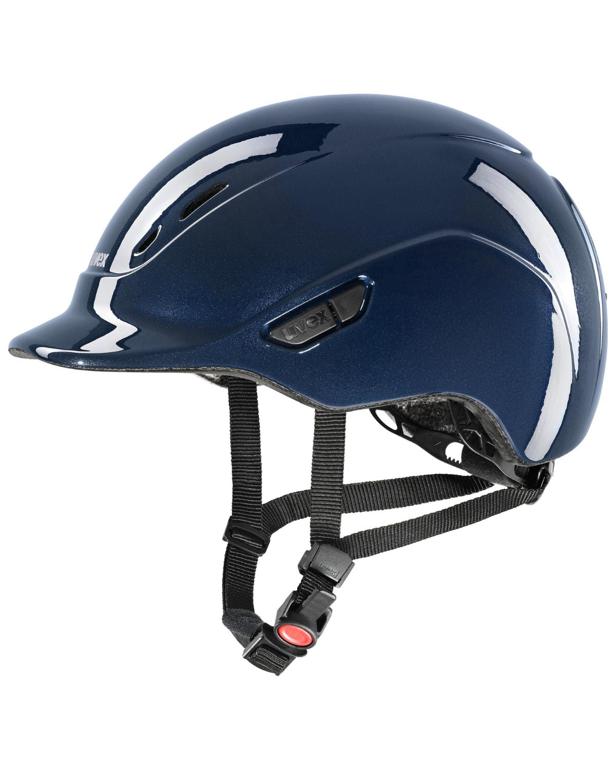 UVEX KiddoX Shiny Junior Riding Helmet Navy: Safe & Adjustable Equestrian Helmet for Kids & Youth