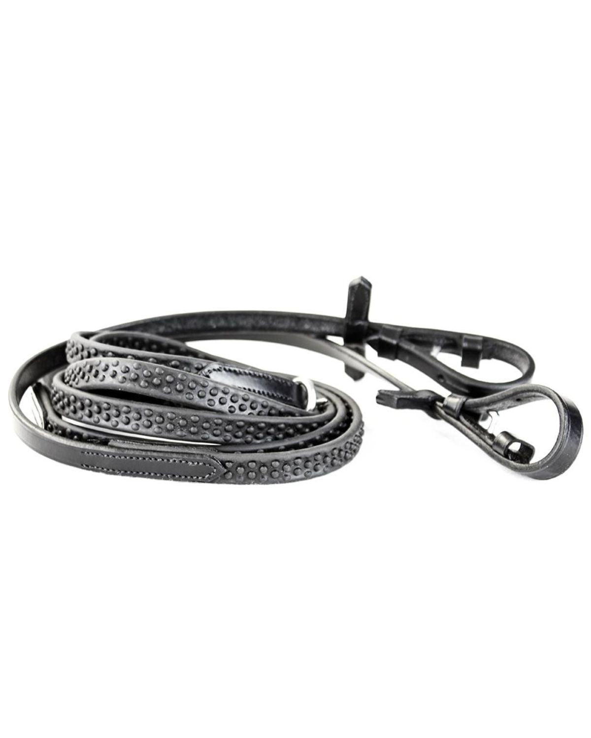 KM Elite Pro Grip Eventer Reins Black