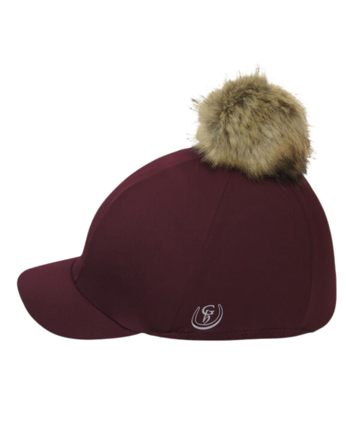 Gatehouse Stretch Hat Cover with Detachable Pompom - Burgundy Equestrian Riding Hat