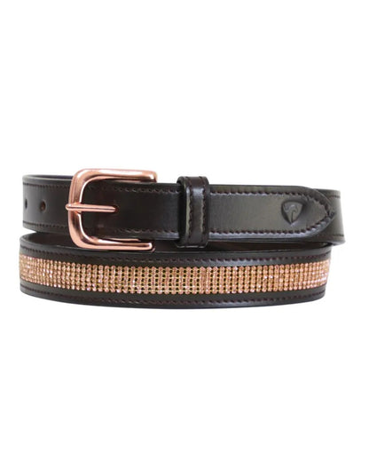 Hy Equestrian Rosciano Rose Gold Belt Brown/Rose Gold