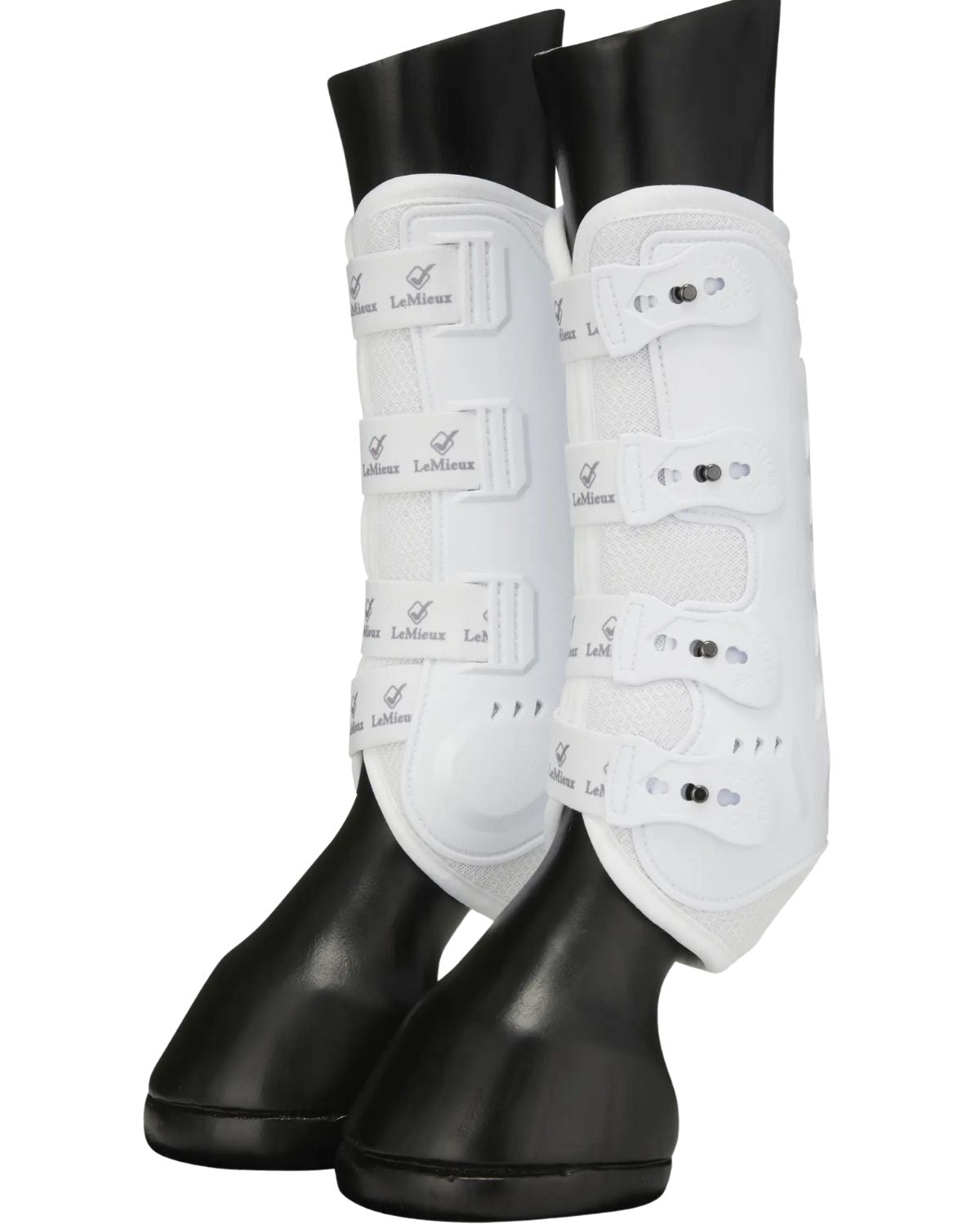 LeMieux Ultra Mesh Snug Boots Hind White: Horse Leg Protection for Equestrian Sports. Breathable & Lightweight Design for Performance