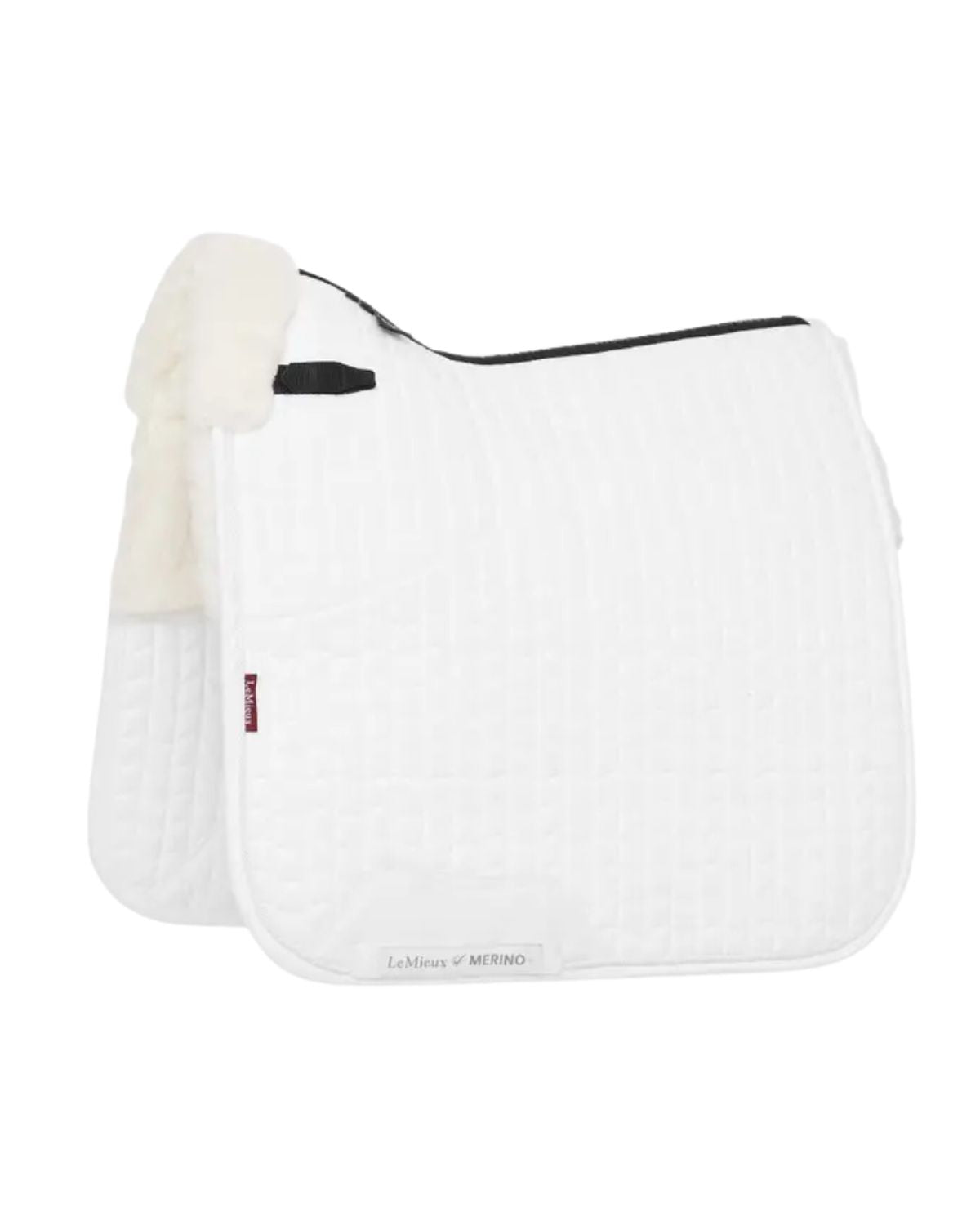 LeMieux Merino+ Half Lined Suede Dressage Square White/White