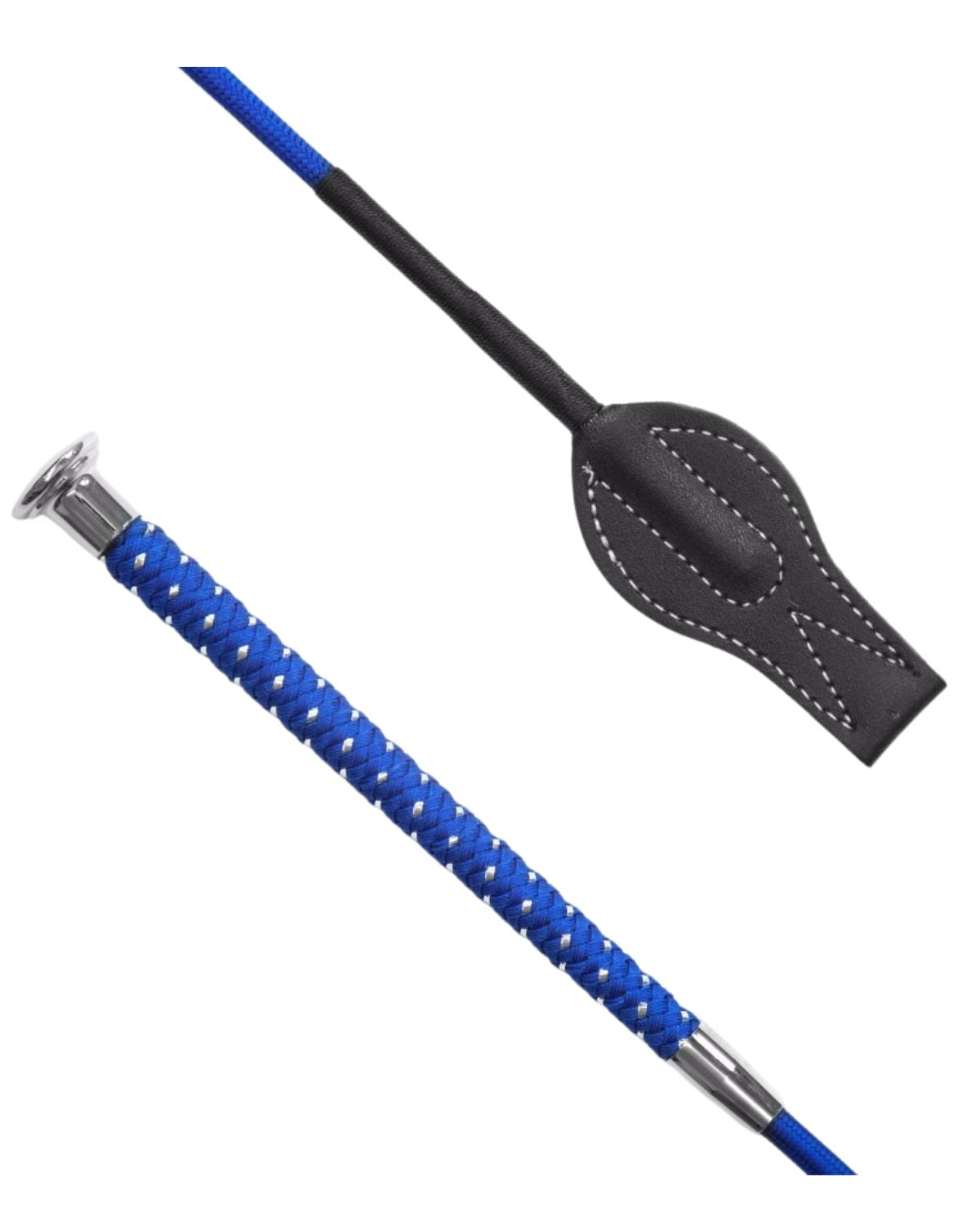 KM Elite Silver Braided Junior Whip Blue