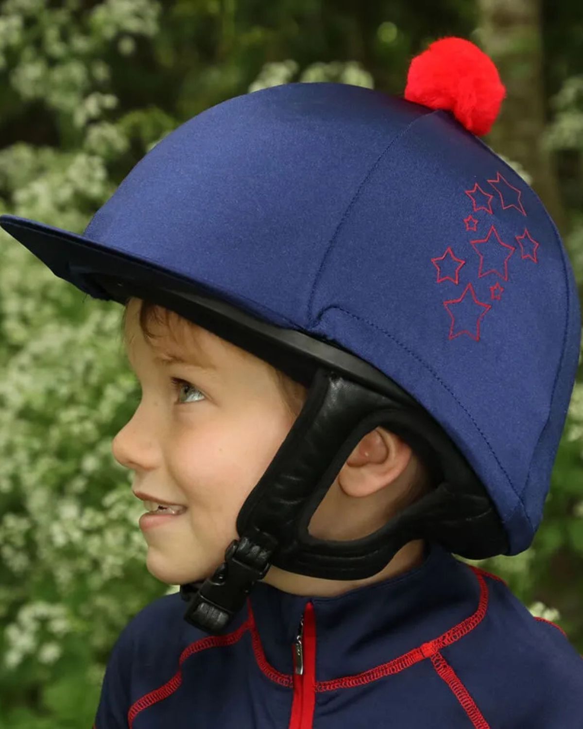 Hy Equestrian Stella Hat Cover Navy/Red